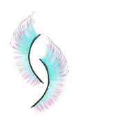 False Colorful Lashes - Colored Lash Clusters | Reusable Colorful Lashes, Long Faux Mink | for Halloween Party Wedding Pride Cosplay Stage, Cat-Eye Style