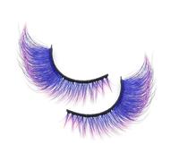 False Colorful Lashes - Colored Lash Clusters | Reusable Colorful Lashes, Long Faux Mink | for Halloween Party Wedding Pride Cosplay Stage, Cat-Eye Style