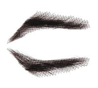 False Eyebrows - Handmade Real Hair Brows, Reusable Black Crochet Makeup