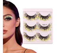 False Eyelashes - Synthetic 3 Pairs, Voluminous Lash Strips | Eye Makeup Accessories For Women Girls Wife | Carnival Party Festival Performance Club Home Bedroom Cosplay Use