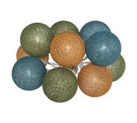 False Guirlande Lumineuse Boule 10 pcs à Piles 6cm - Vert/Orange