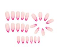 False Nails, Short Almond Shape, Glossy Finish, 24 Piece Set, Reusable Press, Easy Application, for Women's Manicure, Stylish Artificial, Salon Quality Look