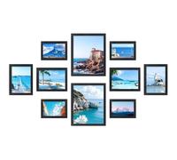 FALSKT 10 Pièces Cadre Photo Noir 3 Tailles pour Puzzle Photos Affiches | Plusieurs Méthodes de Placement Plexiglas Cadre MDF Cadre Noir pour 4PCS 10 x 15 cm, 4PCS 13 x 18 cm,2PCS 20 x 25 cm Photo
