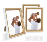 FALSKT 3PCS Cadre Photo 20 x 15 cm en Blanc Cadre en Bois MDF Cadre avec de l'Acrylique Murale Ou Pose Sur Table, Élégant pour Photos et Collages,3PCS Adhesif Accroche Tableau Sans Percer