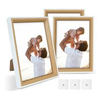 FALSKT 3PCS Cadre Photo 20 x 25 cm en Blanc Cadre en Bois MDF Cadre avec de l'Acrylique Murale Ou Pose Sur Table, Élégant pour Photos et Collages,3PCS Adhesif Accroche Tableau Sans Percer
