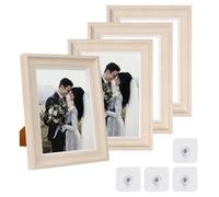 FALSKT 4 Pièces Cadre Photo pour Photos de 15 x 20 cm avec 4 Crochets Blanc | Photo Frame Plusieurs Méthodes de Placement Décoration Murale Plexiglas Cadre pour Puzzle