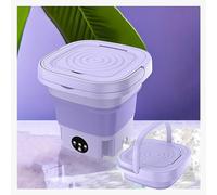 Faltbare Mini Waschmaschine, Mini Waschmaschine 8L Leicht Zusammenklappbar mit 360° Blu-Ray Mini Waschmaschine Mit Schleuder für Reisen,Camping,Wohnmobil,Wohnung,Purple