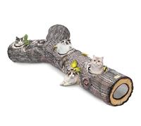 Falukasa Tunnel pour chat d'intérieur - Jouet avec trois canaux et feuilles - Pliable et facile à ranger - Convient pour les chats et autres petits animaux à chasser et à jouer - L - 150 cm - Couleur