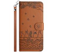 FALUWONRU Coque pour Samsung Galaxy A52 4G/A52 5G/A52S 5G, Housse de Protection Etui à Pochette de Portefeuille Rabat Premium en Cuir PU【Fermeture Magnétique】【Boîtier avec Support】,Marron