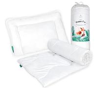 FAM Home Parure Lit Cheeky Fox, Couette Bebe 80x80, Oreiller 35x40 cm | Parure lit bébé 166g/m² douce et respirante. Couette + oreiller hypoallergéniques, anti-acariens, lavables, Oeko-Tex 100.