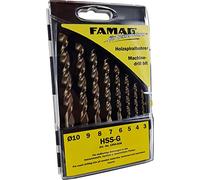 FAMAG 1594838 Lot de 8 forets HSS-Ground Brad Point dans un étui en plastique