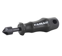 Famag Fraise manuelle WS Ø 12 mm (avec manche en plastique, pour bois massif + panneaux en panneaux, matériau WS, 5 rainures, fraise à 90°) 3533012