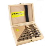 FAMAG Jeu de forets hélicoïdaux à bois 7 pièces D=3,4,5,6,8,10,12mm dans un coffret en bois 1594507