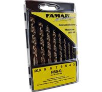 FAMAG Jeu de forets hélicoïdaux à bois 8 pièces D=3,4,5,6,7,8,9,10 mm en cassette 1594838