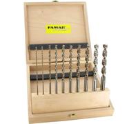 FAMAG Jeu de mèches hélicoïdales à bois HSS-G longues 10 pièces, D=3,4,5,6,7,8,9,10,11,12mm