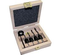 Famag Lot de 5 forets hélicoïdaux avec fraise enfichable, taille ø 3-6 mm, avec boîte en bois pratique - 3574504