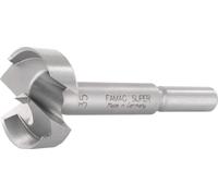 Famag Mèche à bois diamètre 35mm - coupe à droite avec pointe de centrage 2 tranchants principaux - 1630035