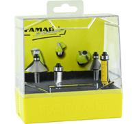 FAMAG Set de 4 fraises à affleurer 3101 et à chanfreiner 3118 en métal dur dans une boîte en plastique - 3101.940