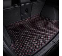 FAMAIS Cuir Tapis Coffre Voiture pour Peugeot 5008 7 Seats 2017-2023, sur Mesure Tous Temps Cargaison Doublure Botte Stockage Cargaison Protection Bac IntéRieure Accessoires,D/Black-Red