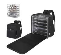 Famard Étui de rangement pour figurines avec sac à dos, étui de transport magnétique pour jeux de société miniatures de l'armée en acrylique transparent, compatible avec Warhammer 40k