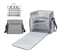 Famard Étui de transport miniature portable avec sac de transport compatible avec Warhammer 40K, en acrylique transparent pour figurines de table avec 4 plateaux magnétiques