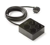 FAMATEL-2514 N-Base 4 prises 1,5 m Noir Cable murale bipolaire.