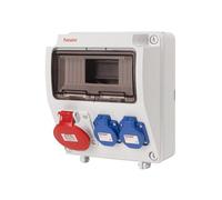 FAMATEL Boîtier industriel IP44 | 4 prises | 2P + TTL | 16 A | 250 V | Bleu, Blanc