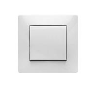 Famatel Croix | Interrupteur à encastrer | Série Habitat 15 s'adapte à la Perfection | Entièrement sans halogène | 10 A | 250 V | Blanc, 8,5 x 8,5 x 5 cm