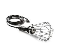 FAMATEL Lampe portable en caoutchouc | Lampe de travail | 200 W | Avec câble de 5 m | Ampoules E27 | Produit certifié CE | Noir