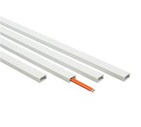FAMATEL Mini canal | 40 x 40 mm | Montage facile | Bande de 2 m | Gris, Blanc