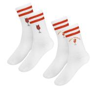 FAMCUCHE 2 Paires de Chaussettes Aperol, 36-42 Chaussettes Cocktail, Chaussettes de Sport Respirantes et Anti-Odeurs, Chaussettes de Tennis pour Femmes et Hommes