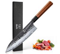 FAMCÜTE Couteau de chef japonais professionnel 20,3 cm, 3 couches d'acier recouvert 9CR18MOV avec poignée octogonale - Couteau à sushi gyuto pour la cuisine et le restaurant