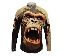 famesale Chemise à Manches Longues imprimée en 3D d'un Gorille Animal - Chemises polyvalentes décontractées élégantes et Confortables pour Hommes
