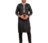 famesale Ensemble Hommes Africains Traditionnels Afrique du Sud Nightclub Trends Costume Dashiki Chemise et Combinaison Pantalon