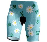 famesale Short de Cyclisme Femme Short de vélo imprimé Fleur Short de vélo VTT rembourré Collant de Course de Montagne Pantalon
