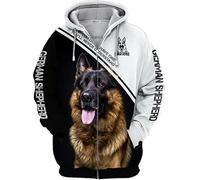 famesale Si Je ne Peux Pas amener Mon Chien Je n'irai Pas Berger Allemand Sweat à Capuche imprimé en 3D Homme Femme Veste à Fermeture éclair Sweatshirt décontracté Streetwear