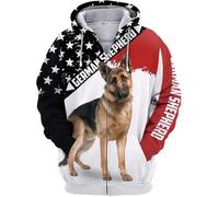 famesale Si Je ne Peux Pas amener Mon Chien Je n'irai Pas Berger Allemand Sweat à Capuche imprimé en 3D Homme Femme Veste à Fermeture éclair Sweatshirt décontracté Streetwear