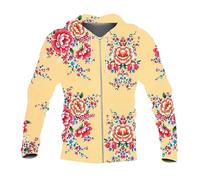 famesale Sweat à Capuche zippé pour Homme avec imprimé Floral 3D du Nord-est de la Chine Sweats à Capuche zippés Tendance pour Une Bonne année du Dragon Chinois