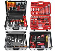 Famex 419-43 Mallette à outils professionnelle en aluminium 191/280 pièces avec jeu d'outils complet et jeu de douilles 4-32 mm