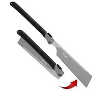 FAMEX 5527 Scie japonaise professionnelle Dozuki 240 mm en acier au carbone - Très fine 22 TPI - Épaisseur : 0,3 mm - Fabriquée au Japon - Scie à main pliable pour bricolage et commerce, scie fine