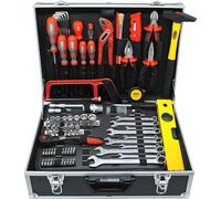 Famex 759-63 Mallette à outils en aluminium remplie de 126 pièces | Mallette solide en aluminium avec kit d'outils | Boîte à outils complète | Boîte à outils