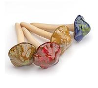 Famgee Lot de 4 champignons décoratifs en céramique jardin, cour, pelouse, terrasse, pots de fleurs, statues d'extérieur 11,5 cm