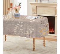FamHarbor Branches Et Feuilles Nappe Ovale Anti Taches et Imperméable, Nappe Table Ronde Plantes Vintage, Nappes Polyester Style Vintage 200x140cm, Résistante et Lavable -AAk5