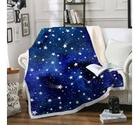 FamHarbor Couverture Plaid Polaire Super Chaude 100x150cm, Motif Étoiles Aquarelle, Petit Plaid pour Canapé Constellation, Ciel Étoilé Cartoon Couvertures et Plaids Enfant -Am21