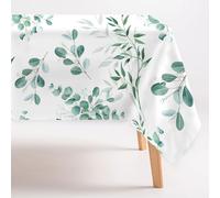 FamHarbor Feuilles d’Eucalyptus Nappe Carrée Anti Tache et Imperméable, Nappe de Table Botanique, Nappes Polyester Style Minimaliste 200x200cm, Résistante et Lavable -AAf17