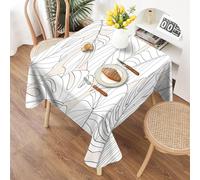 FamHarbor Nappe Carrée Monstera 180x180cm, Motif Vintage, Nappes Imperméables Anti Tache Infroissable Nappe pour Salle à Manger Cuisine Jardin Picnic Exterieur Gris -Ac2