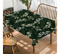 FamHarbor Plante Nappe Carrée Anti Tache et Imperméable, Nappe de Table Fleurs, Nappes Polyester Vert Foncé 180x180cm, Résistante et Lavable pour Fête, Cuisine, Salon et Jardin -AAc19