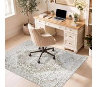 Famibay Tapis Chaise De Bureau 120x150cm Tapis Bureau Sol Antidérapant Tapis Protection Sol Chaise Bureau Lavable pour Sols Durs Parquet Beige Marron
