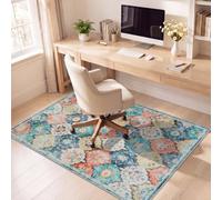 Famibay Tapis Chaise De Bureau 120x150cm Tapis Protection Sol Chaise Bureau Antidérapant Tapis de Sol Bureau Lavable pour Sols Durs Parquet Orange Bleu