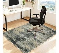 Famibay Tapis Chaise de Bureau 90x120cm Tapis Protection Sol Noir | Tapis Bureau Sol Antidérapant Moderne Tapis de Sol pour Chaise Roulante Lavable pour Sols Durs Parquet Carrelage